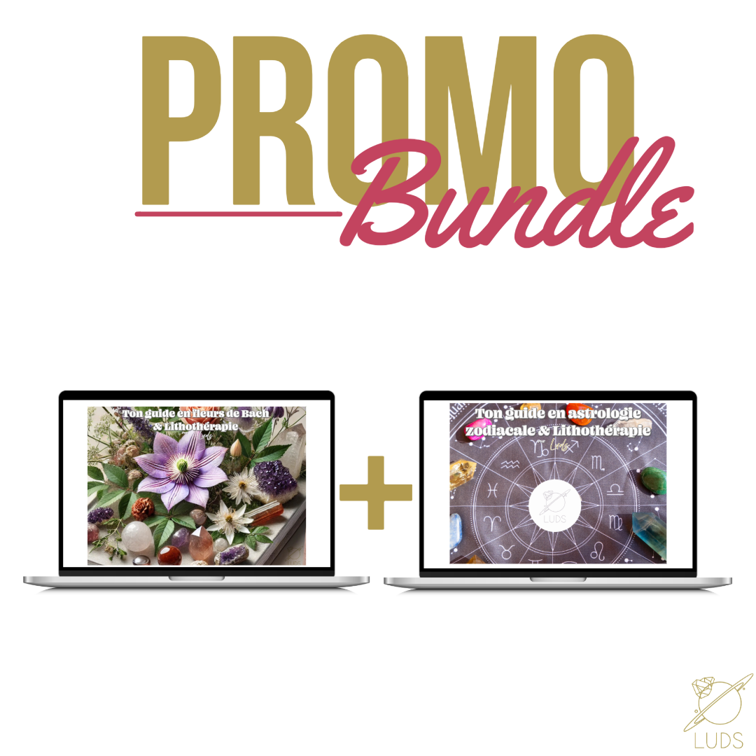 BUNDLE - Ebooks combo Astrologie Zodiacale et Lithothérapie + Fleurs de Bach et Lithothérapie 🌺♌️