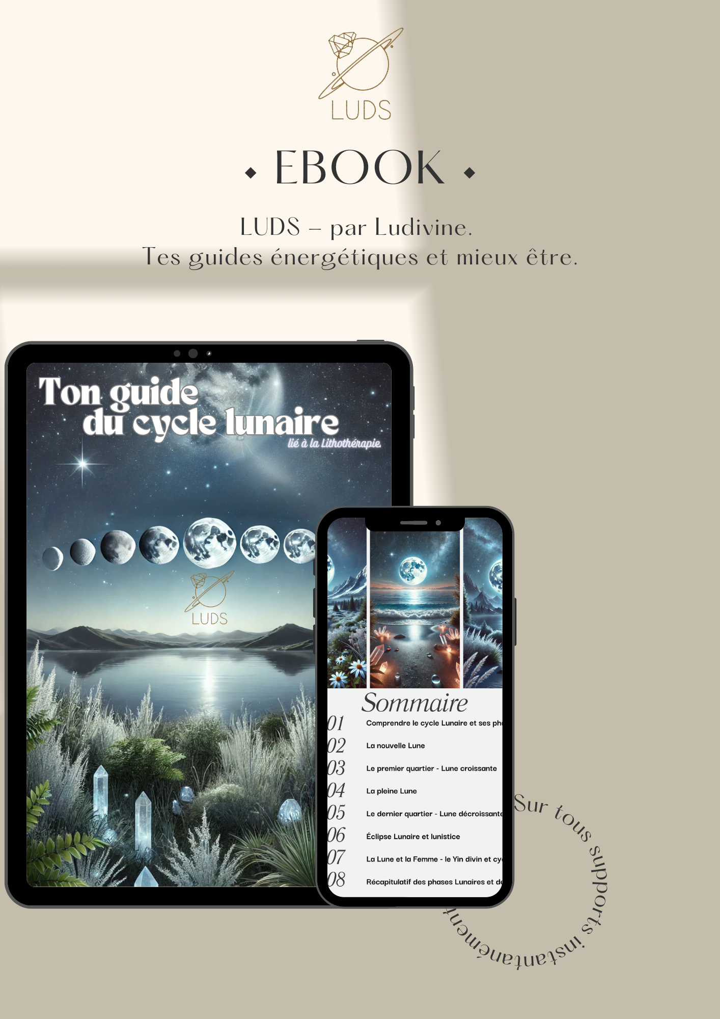 EBOOK - ton guide du cycle lunaire, lié à la lithothérapie