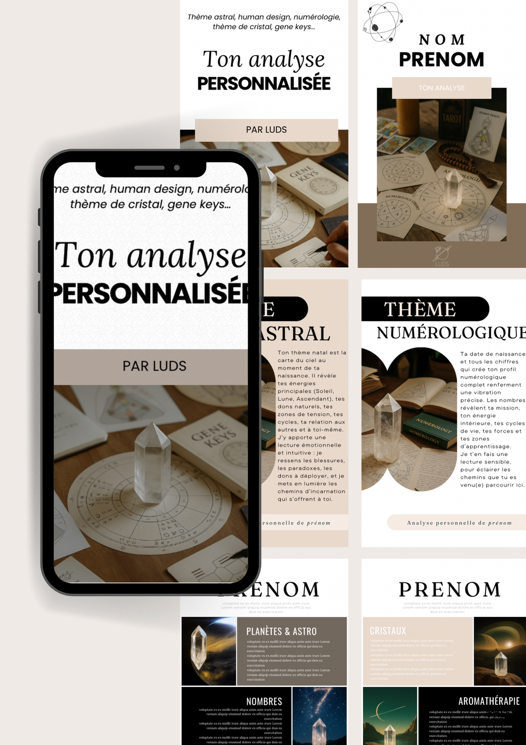 Analyse  personnelle complète - thème astral, human design, theme numérologique, gene keys, thème de cristal… une lecture globale unique