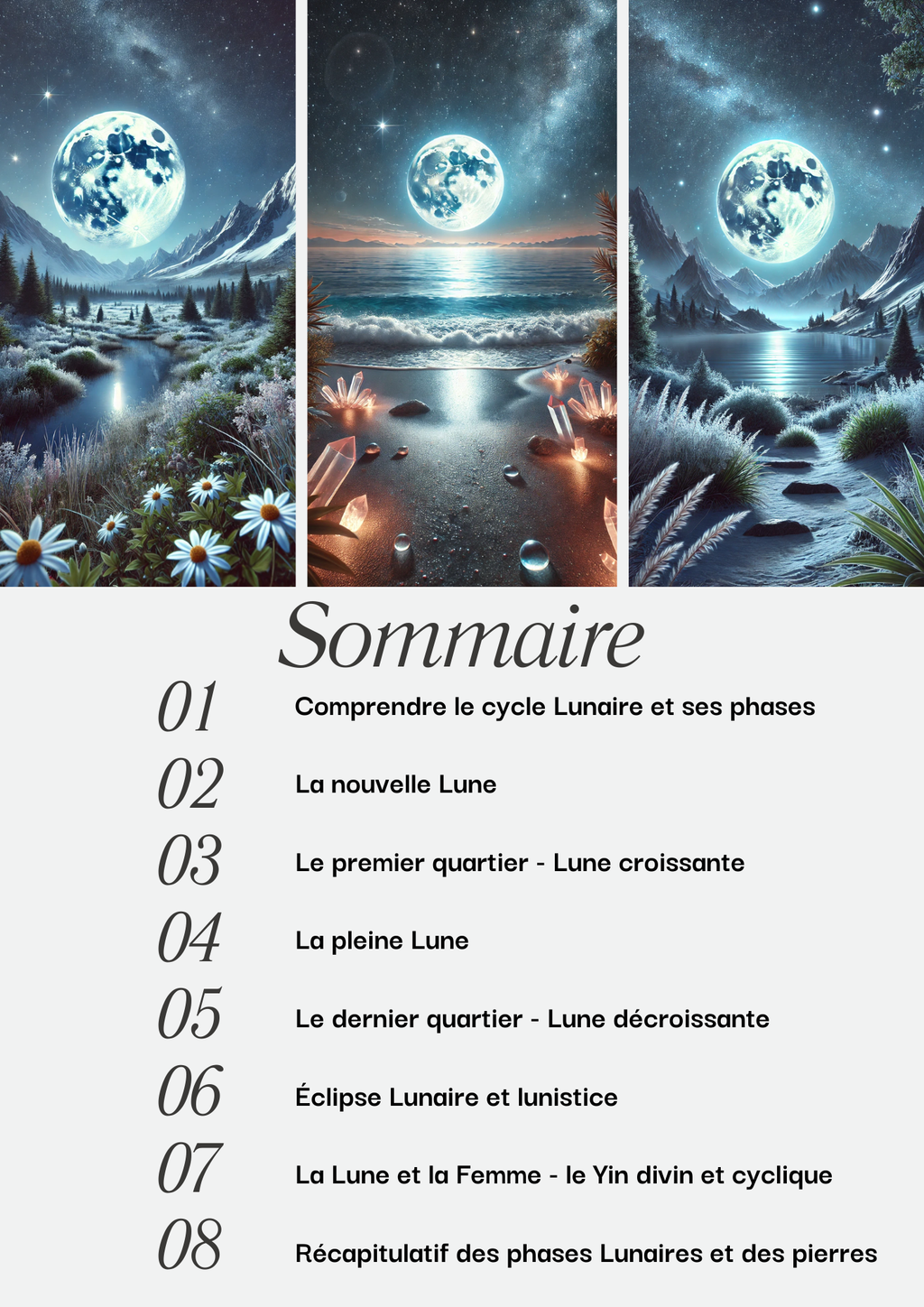 EBOOK - ton guide du cycle lunaire, lié à la lithothérapie
