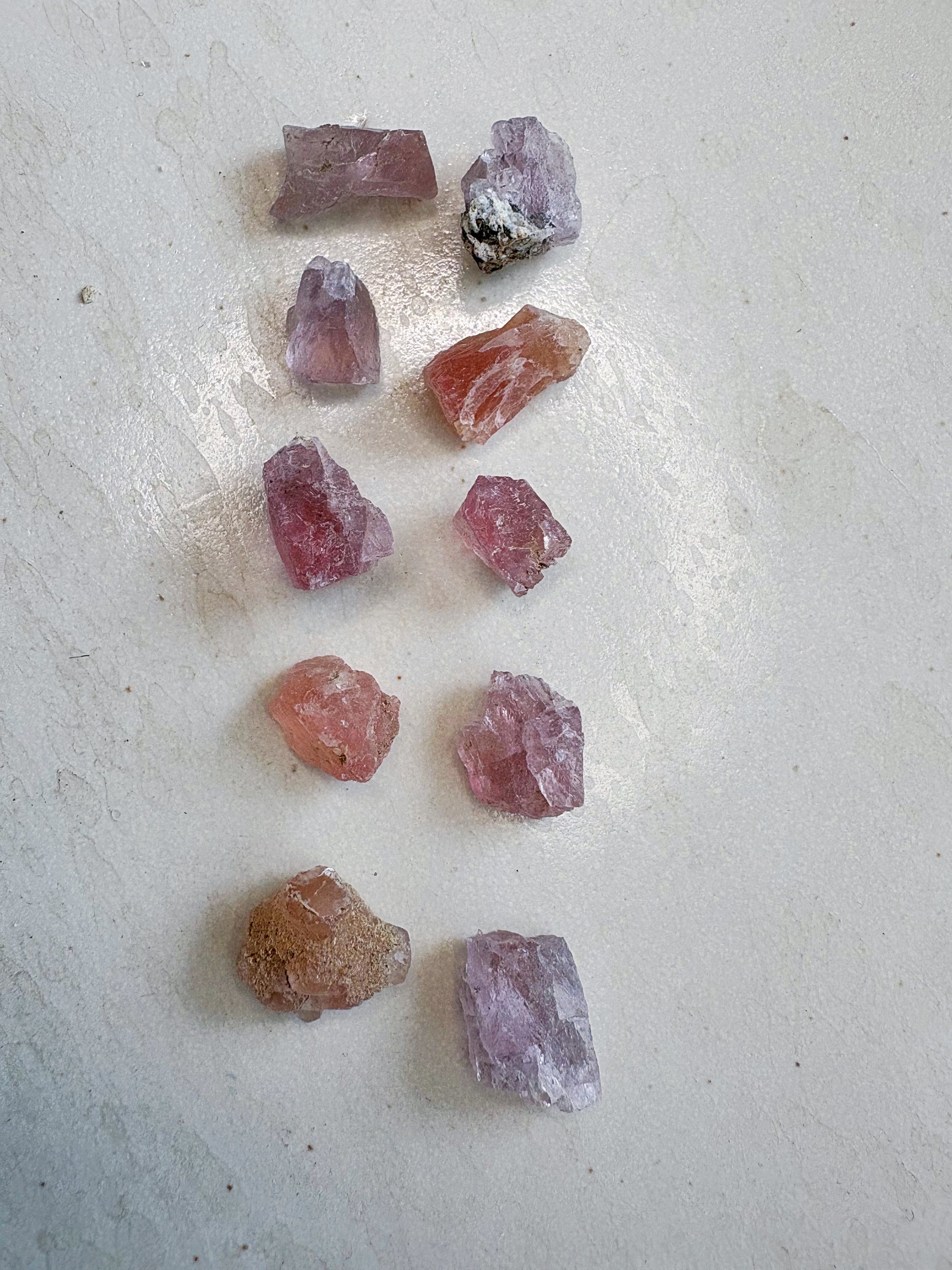 MINI lot par 10 : Fluorite rose 3 - origine FRANCE