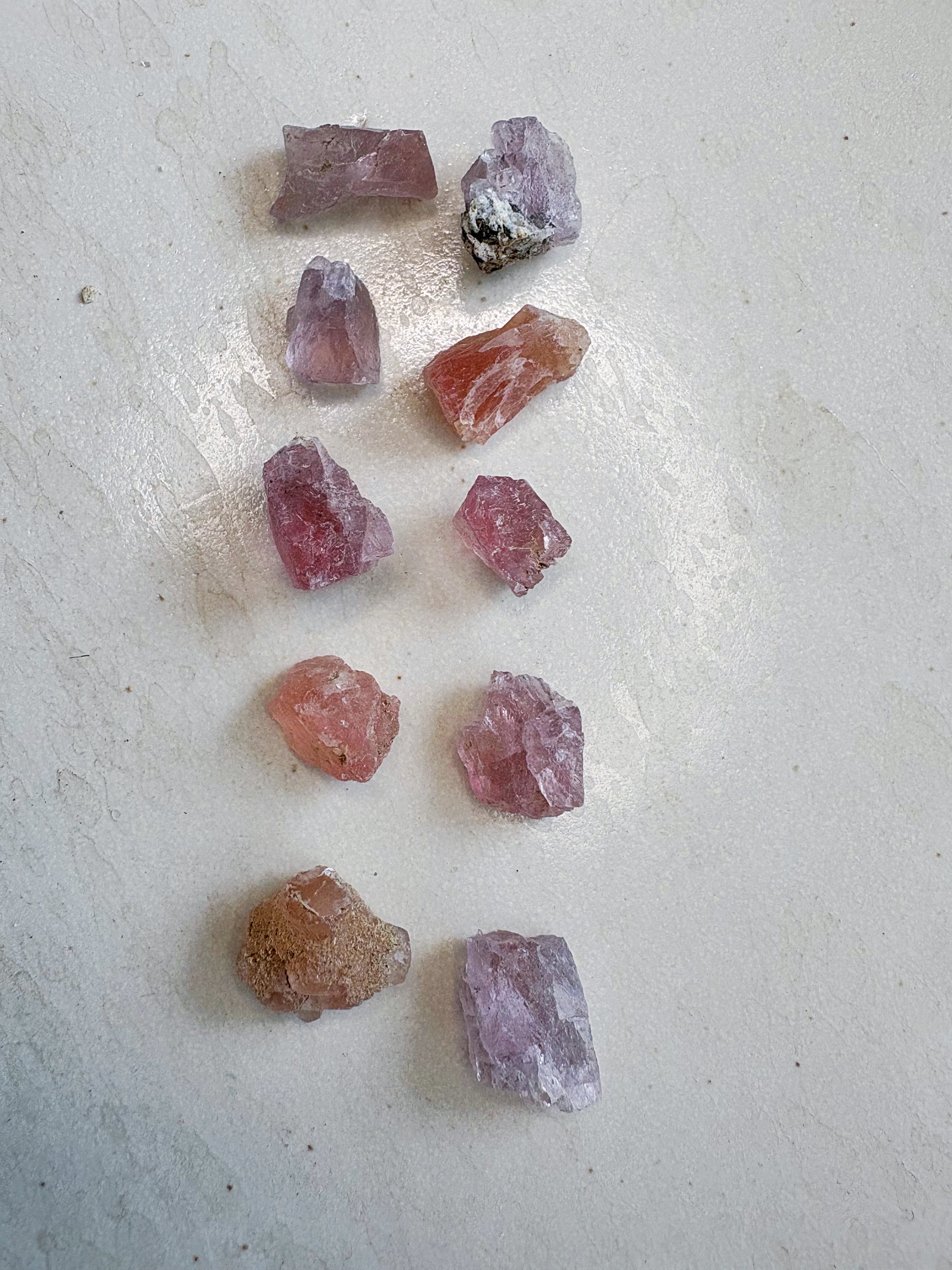 MINI lot par 10 : Fluorite rose 3 - origine FRANCE
