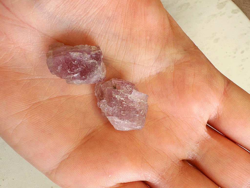 MINI lot par 2 : Fluorite rose - origine FRANCE