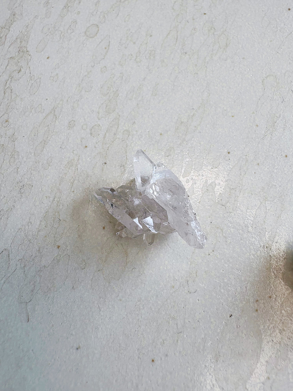 Mini trio 7 - Cristal de roche / Quartz fumé / Fluorite rose - origine FRANCE