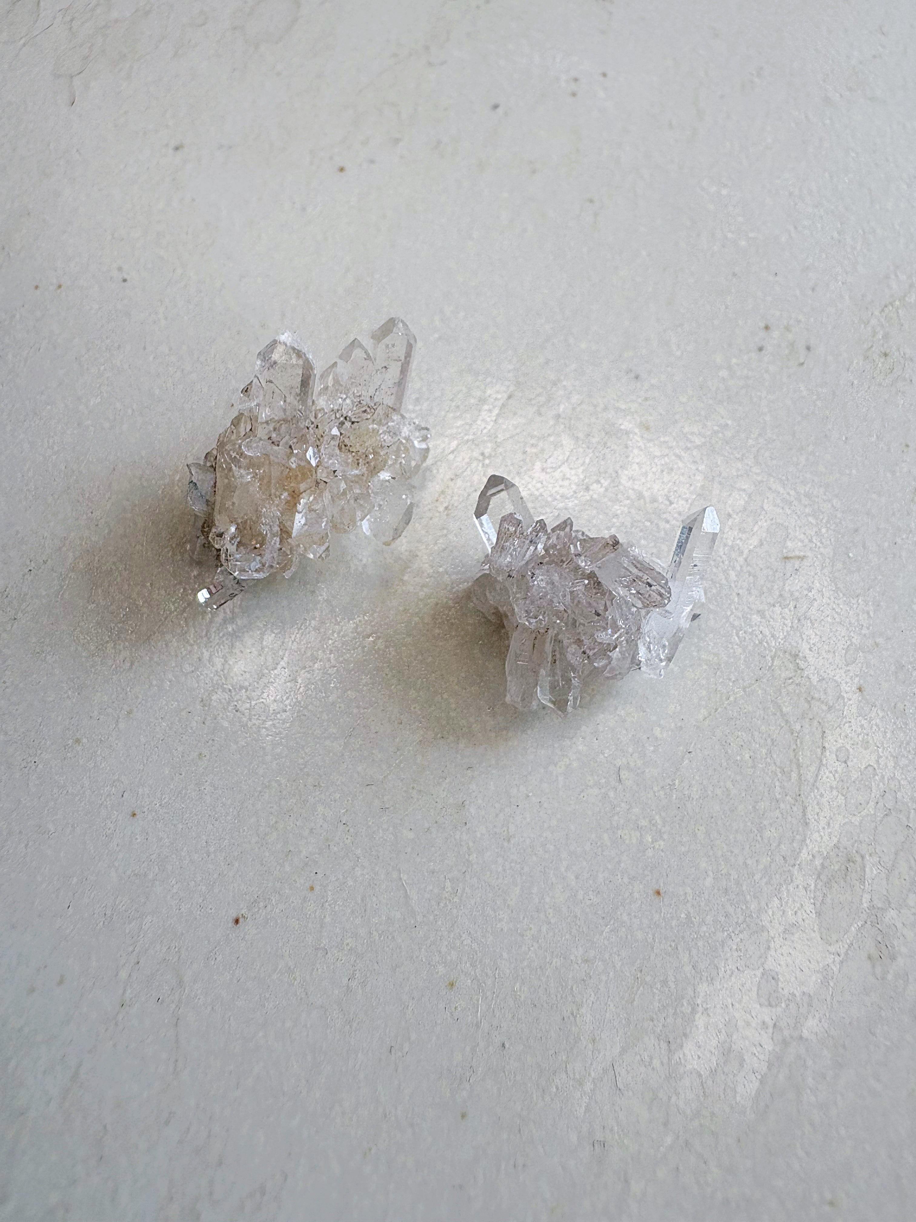 Mini lot 3 - Cristal de roche / Quartz fumé / Fluorite rose - origine FRANCE