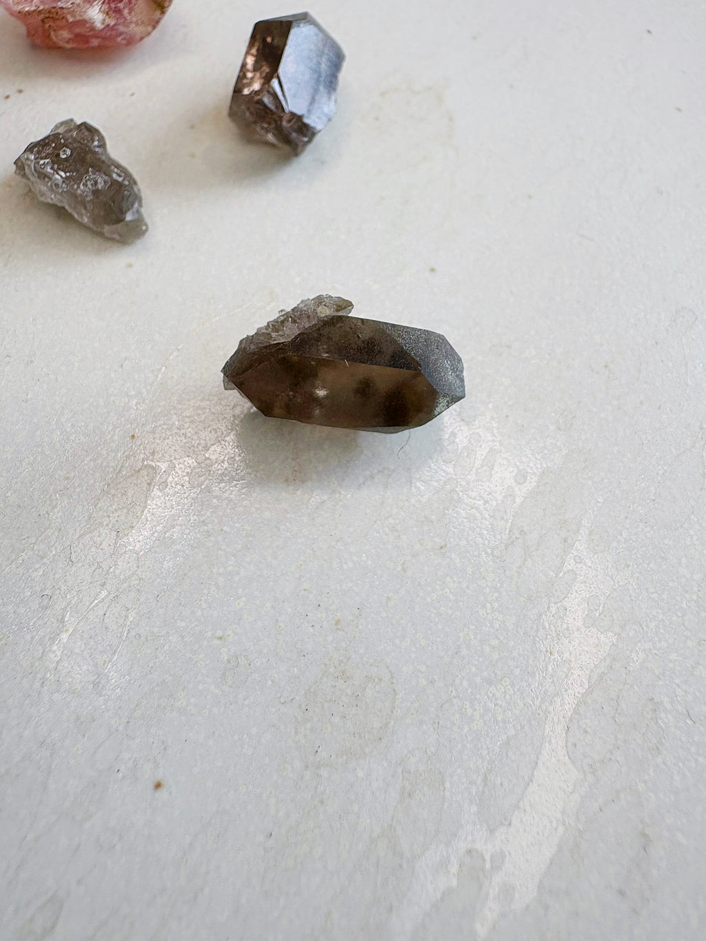 Mini lot 6 - Quartz fumé / Fluorite rose - origine FRANCE