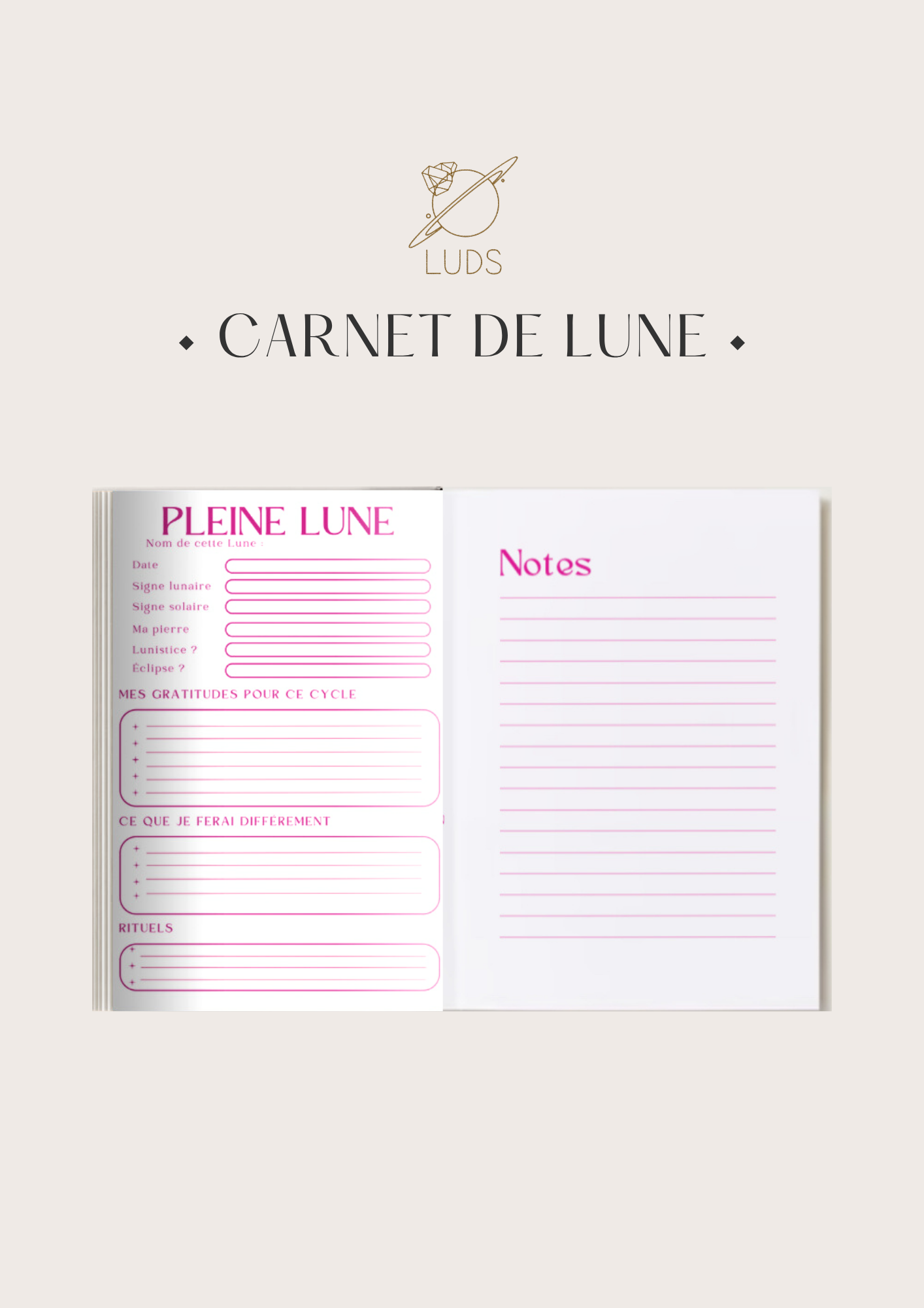 Carnet de Lune 1 - LUDS 🌙
