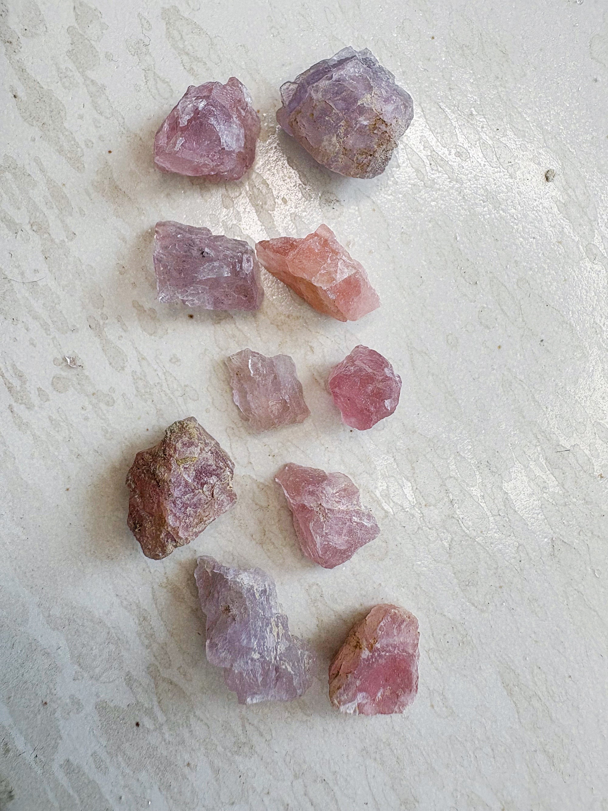 MINI lot par 10 : Fluorite rose 2 - origine FRANCE