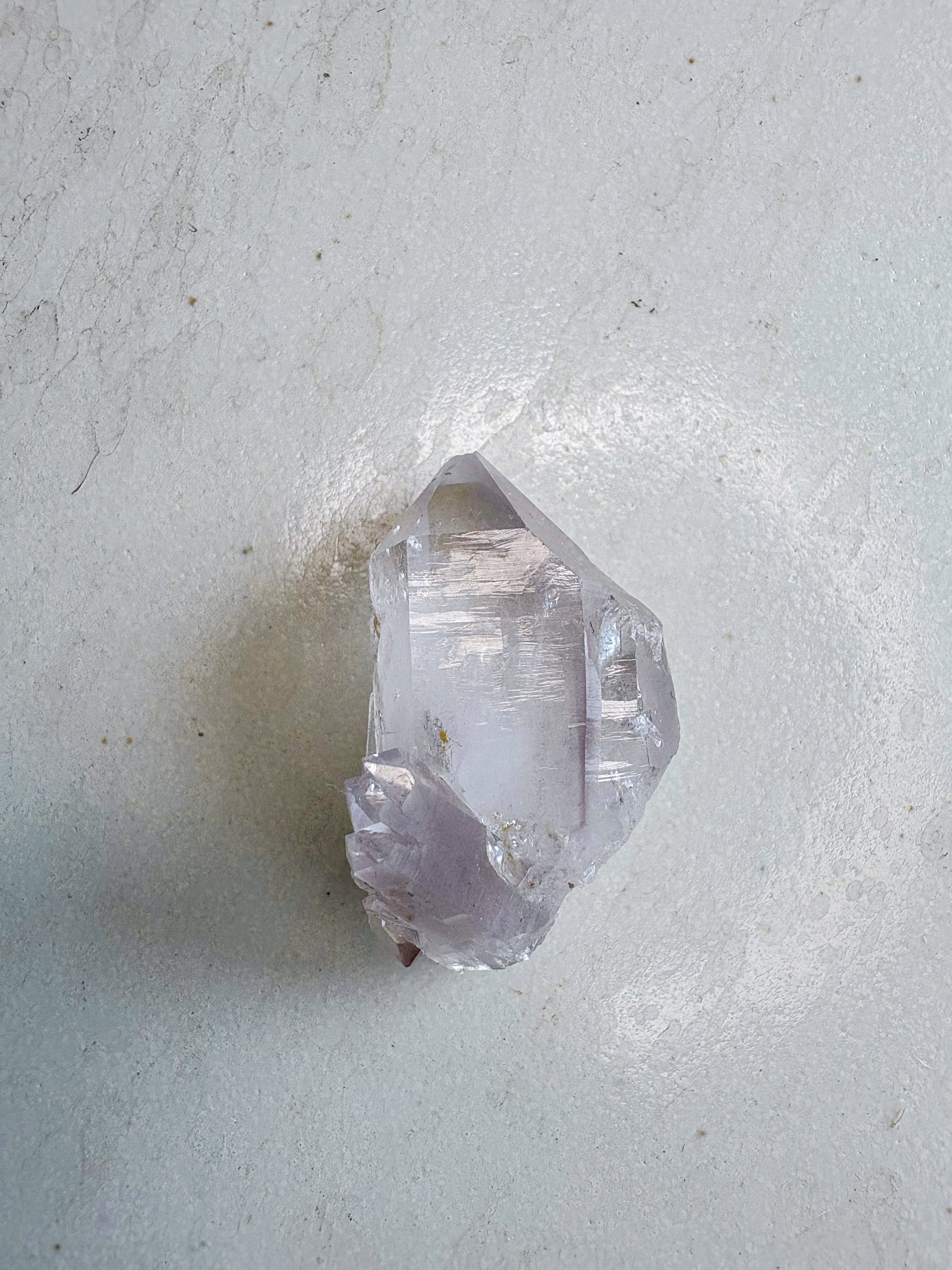 Mini trio 5 - Cristal de roche / Quartz fumé / Fluorite rose - origine FRANCE