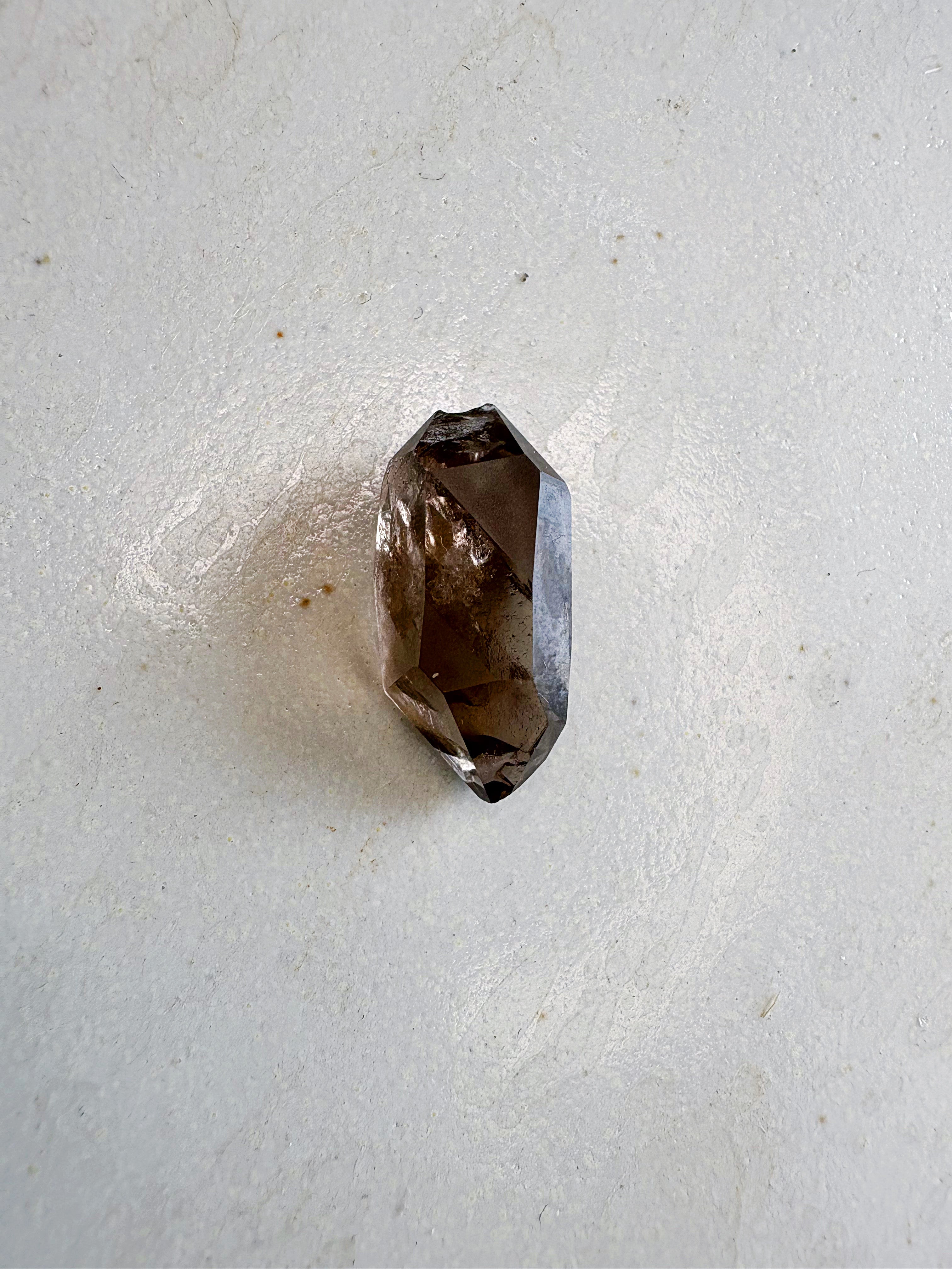 Mini trio 4 - Cristal de roche / Quartz fumé / Fluorite rose - origine FRANCE