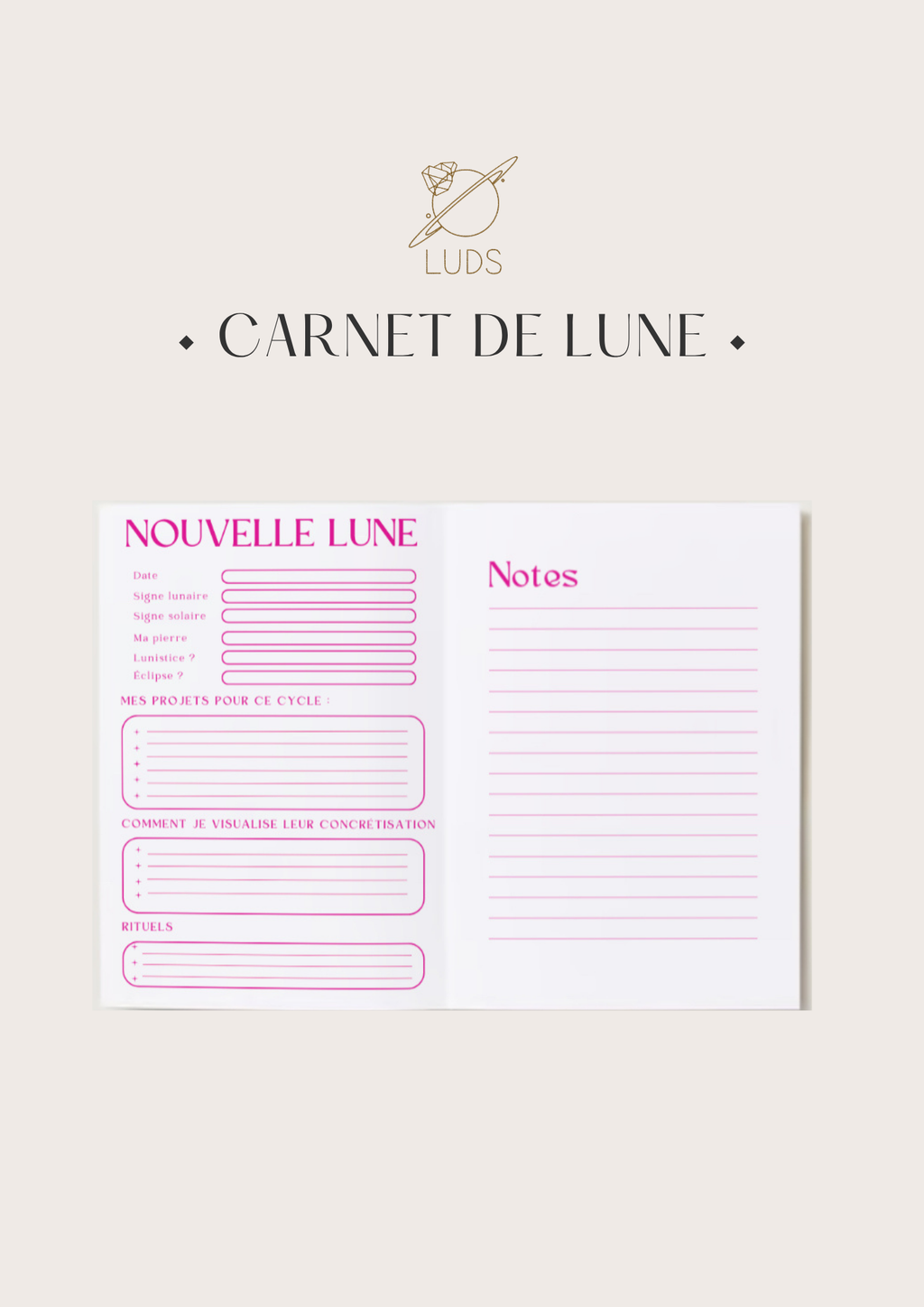 Carnet de Lune 1 - LUDS 🌙
