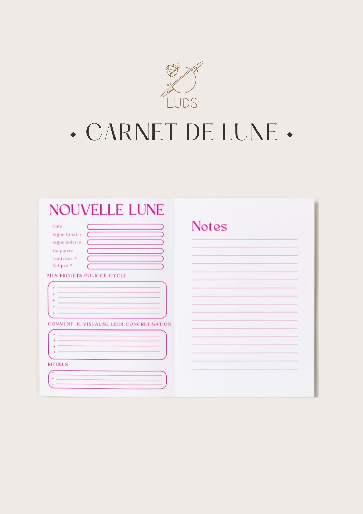Carnet de Lune 1 - LUDS 🌙