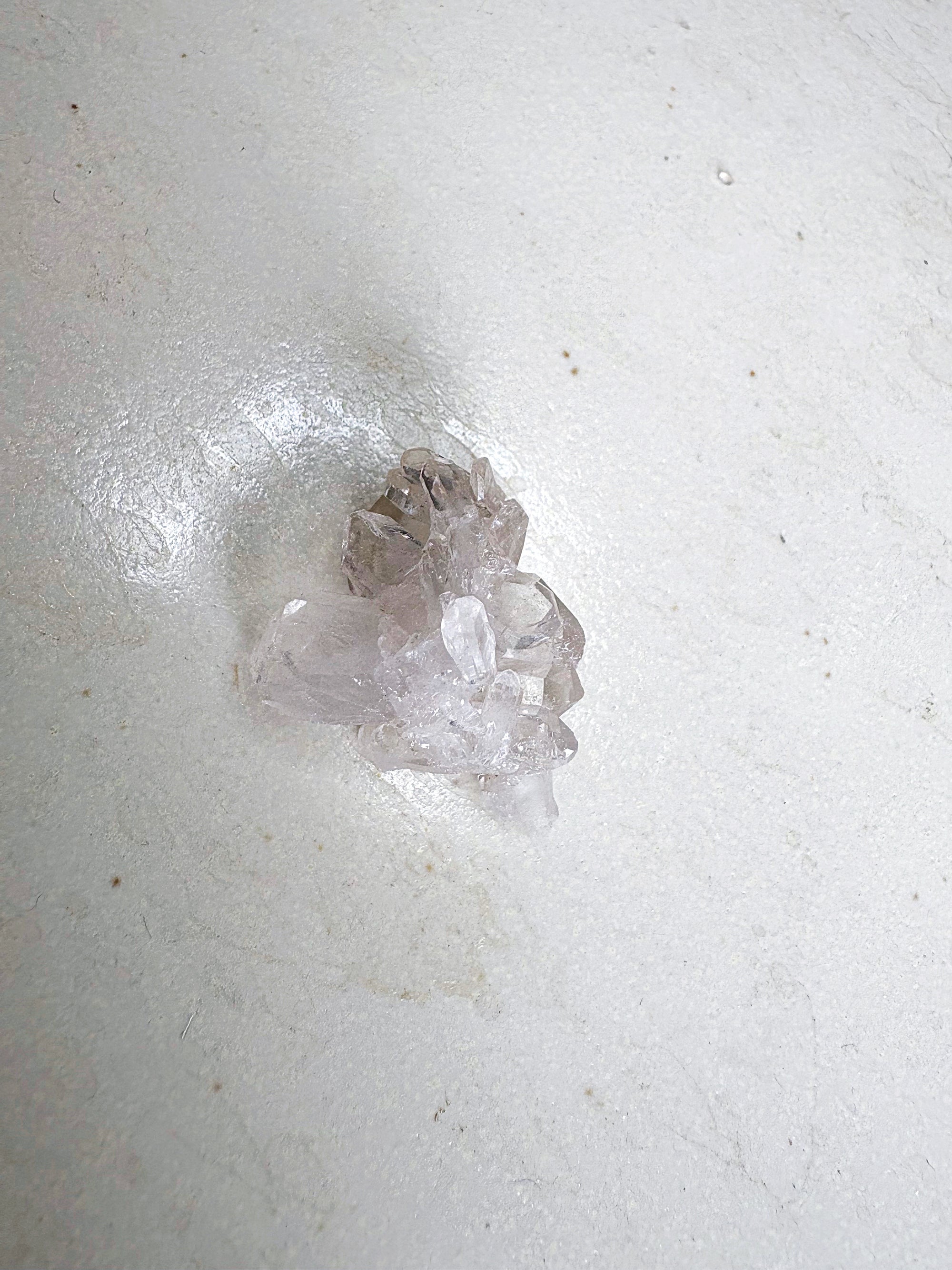 Mini trio 2 - Cristal de roche / Quartz fumé / Fluorite rose - origine FRANCE