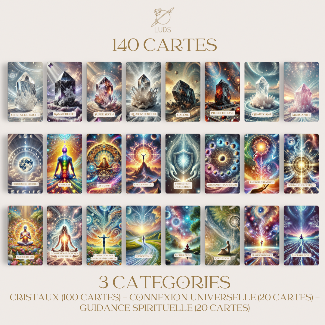L'Oracle des cristaux - Connexion spirituelle & Guidance universelle - 140 cartes